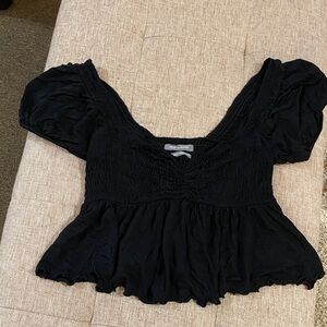 Urban Outfitters Black Puff Sleeve Blouse